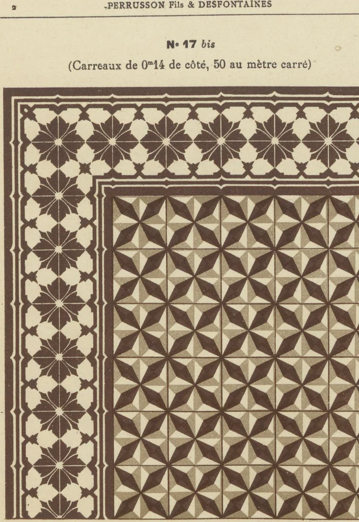 An illustration from Carrelages en grès céramique vitrifié unis de toutes nuances et à dessins, 1890, leaf 4