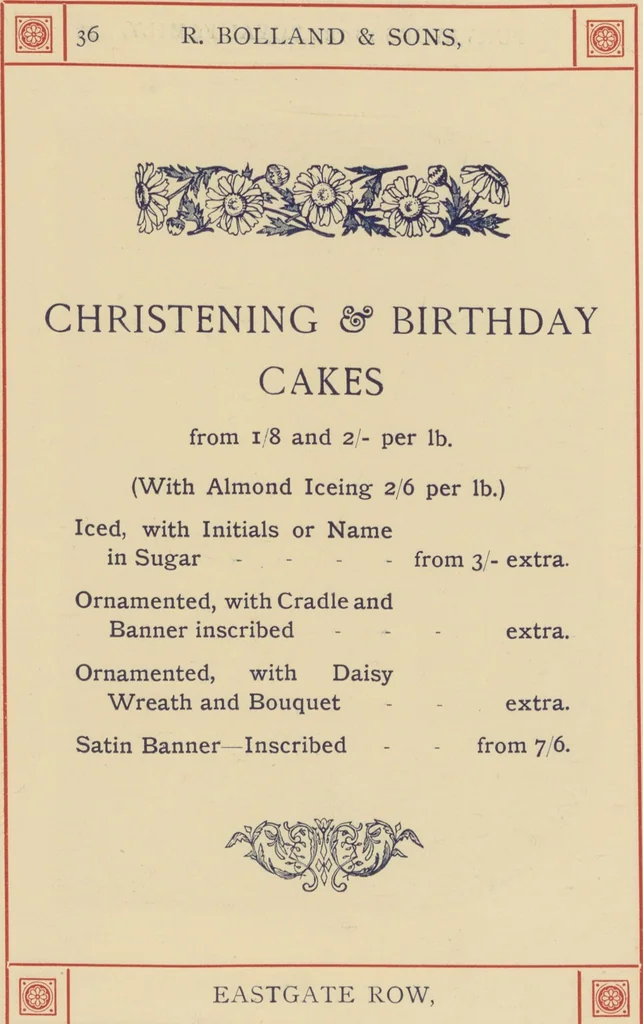 An illustration from R. Bolland & Sons' illustrated list of bride cakes, 1890, leaf 38