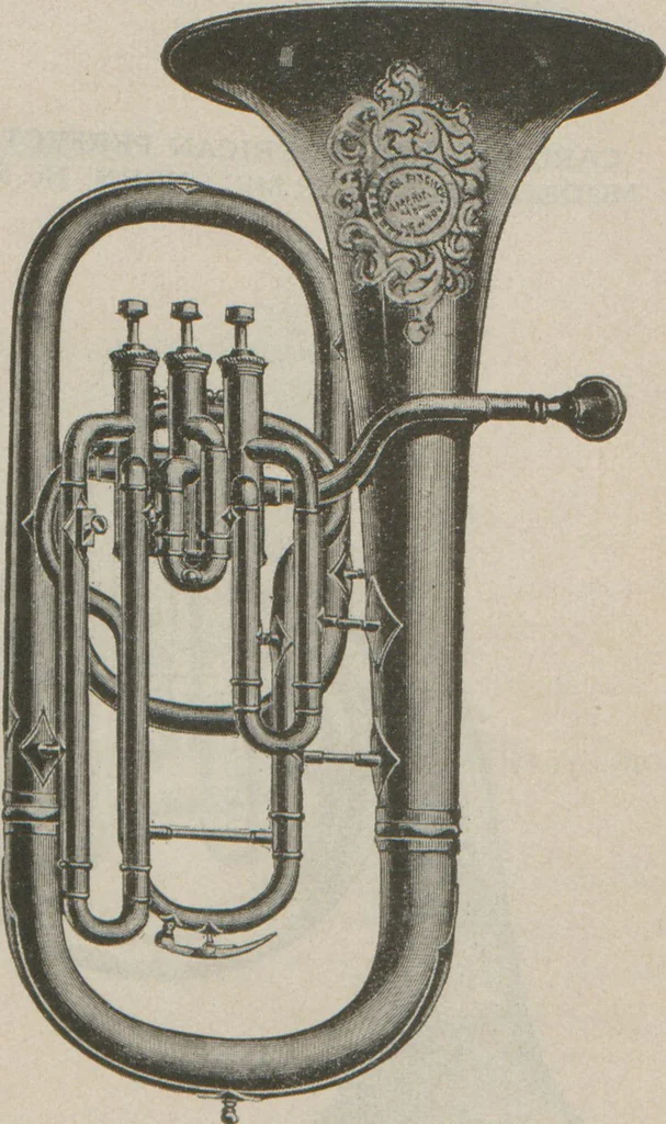 An illustration from Carl Fischer new competition catalog of band instruments and specialities pertaining to military bands, 1919, leaf 14