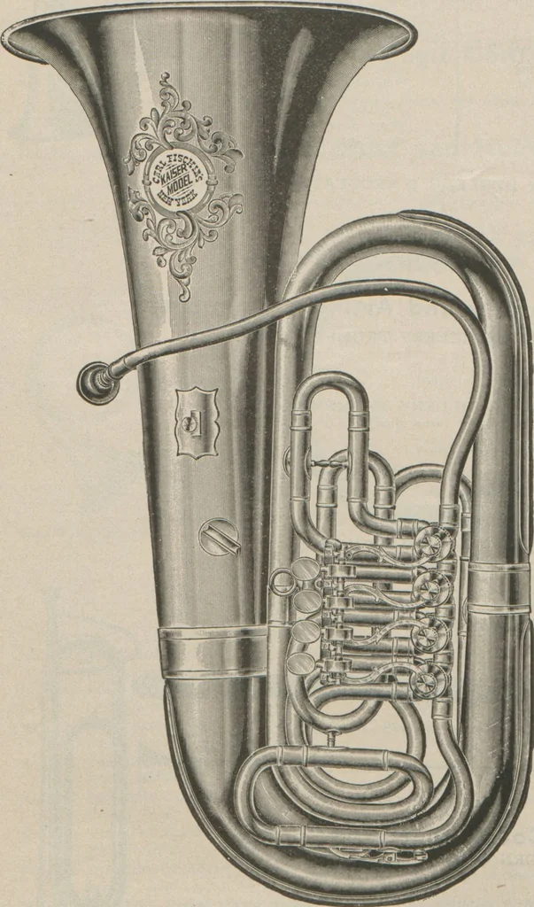 An illustration from Carl Fischer new competition catalog of band instruments and specialities pertaining to military bands, 1919, leaf 21