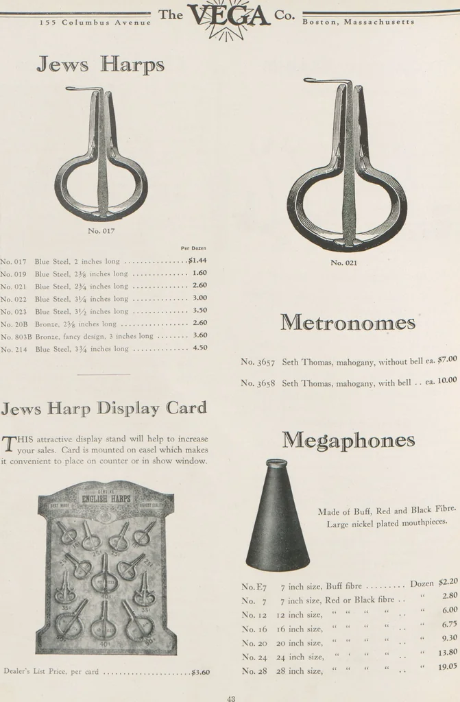 An illustration from Musical merchandise catalog / The Vega Co, 1920, leaf 46