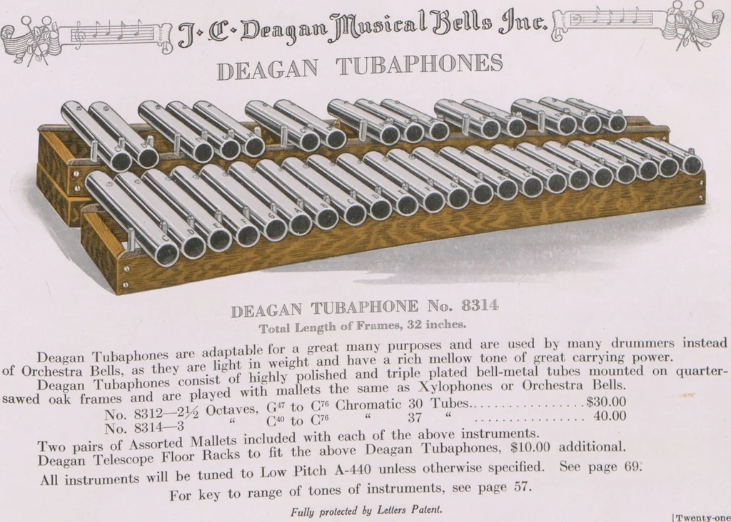 An illustration from Catalogue M / J.C. Deagan Musical Bells Inc, 1917, leaf 22