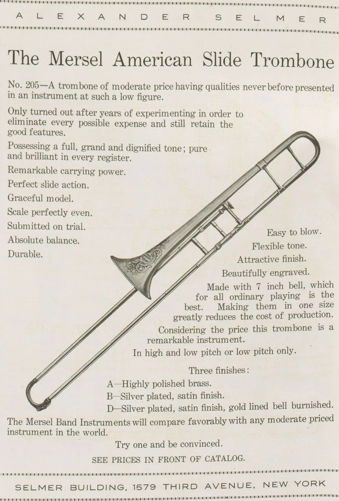 An illustration from Band and orchestra instruments / Selmer, 1917, leaf 12
