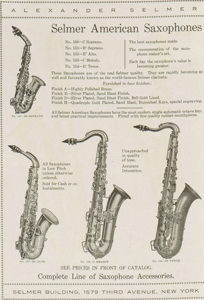 An illustration from Band and orchestra instruments / Selmer, 1917, leaf 6