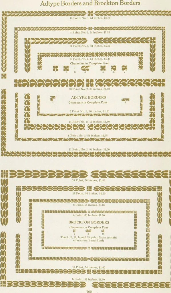 An illustration from Decorative materials : borders, ornaments and initials ; a complete catalogue of practical decorations for printers and publishers, 1913, leaf 107
