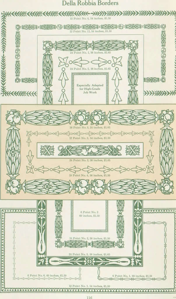 An illustration from Decorative materials : borders, ornaments and initials ; a complete catalogue of practical decorations for printers and publishers, 1913, leaf 121