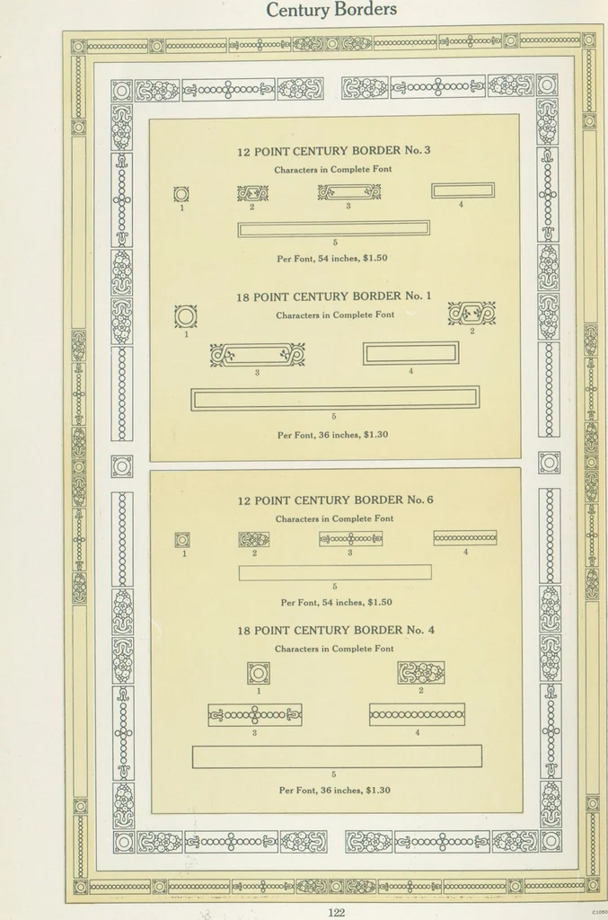 An illustration from Decorative materials : borders, ornaments and initials ; a complete catalogue of practical decorations for printers and publishers, 1913, leaf 127