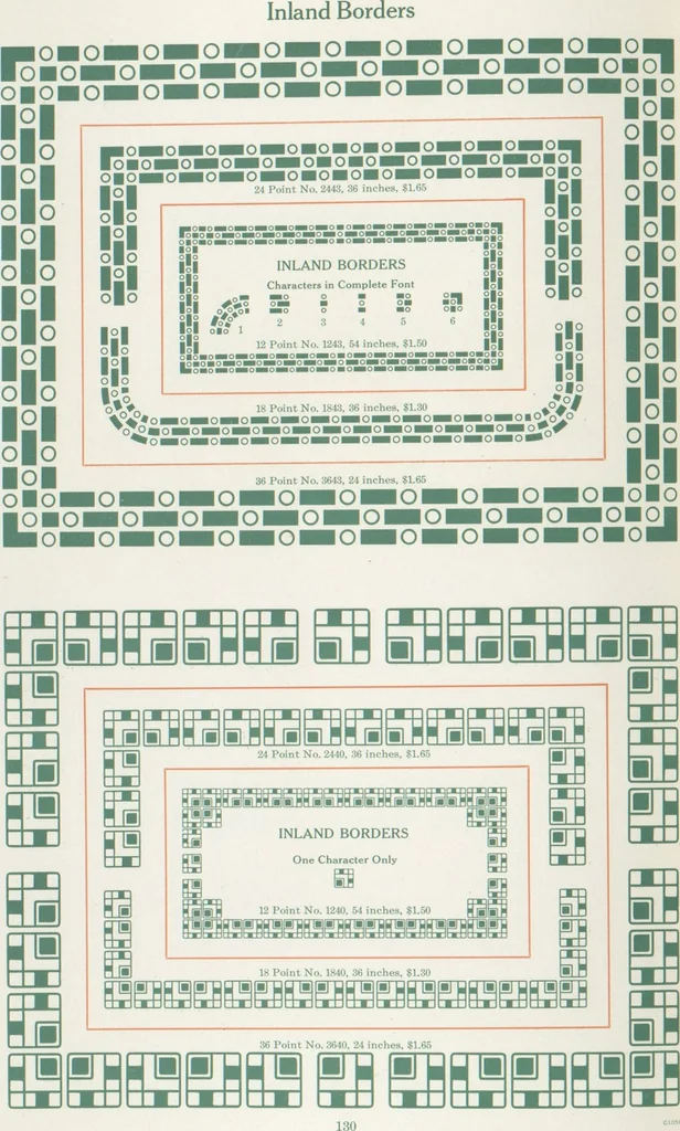 An illustration from Decorative materials : borders, ornaments and initials ; a complete catalogue of practical decorations for printers and publishers, 1913, leaf 135