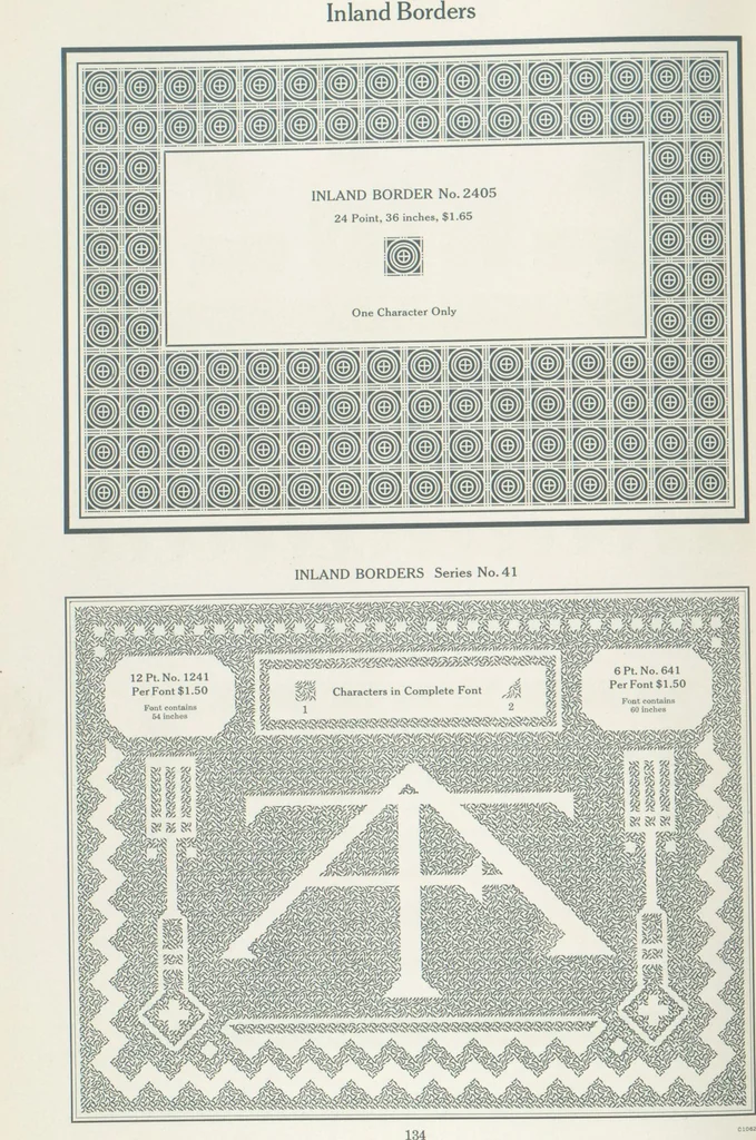 An illustration from Decorative materials : borders, ornaments and initials ; a complete catalogue of practical decorations for printers and publishers, 1913, leaf 139