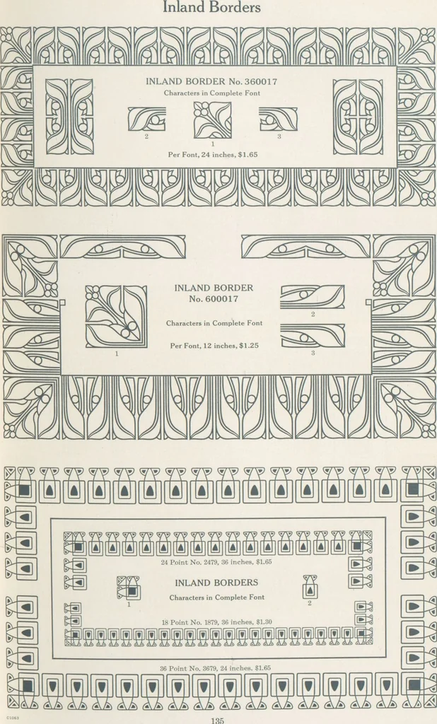An illustration from Decorative materials : borders, ornaments and initials ; a complete catalogue of practical decorations for printers and publishers, 1913, leaf 140
