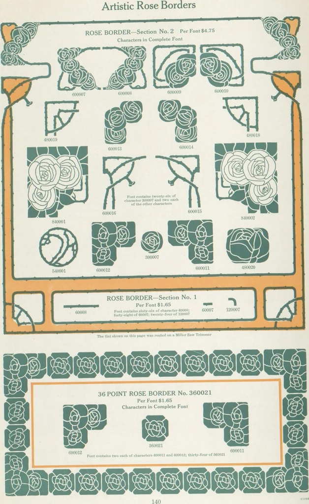 An illustration from Decorative materials : borders, ornaments and initials ; a complete catalogue of practical decorations for printers and publishers, 1913, leaf 145