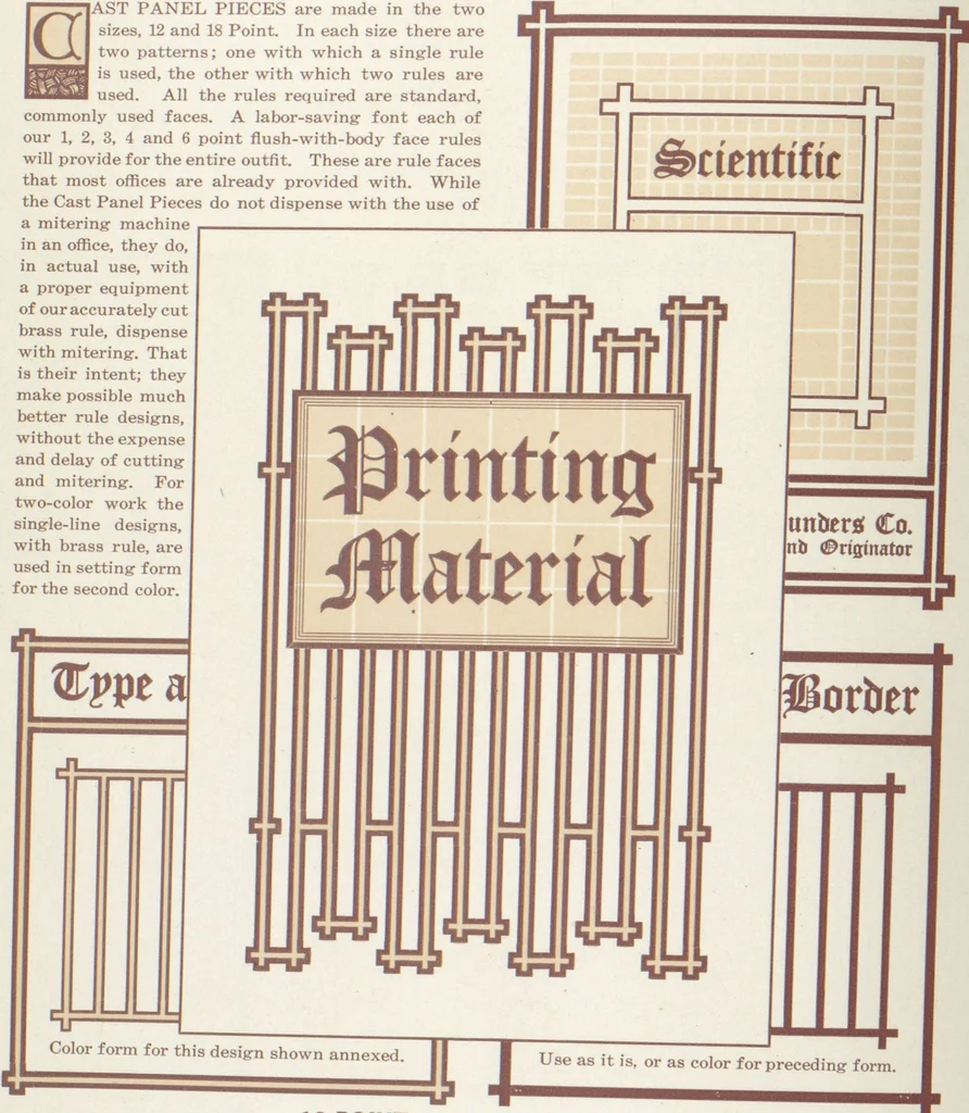 An illustration from Decorative materials : borders, ornaments and initials ; a complete catalogue of practical decorations for printers and publishers, 1913, leaf 169