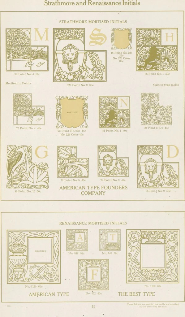 An illustration from Decorative materials : borders, ornaments and initials ; a complete catalogue of practical decorations for printers and publishers, 1913, leaf 20