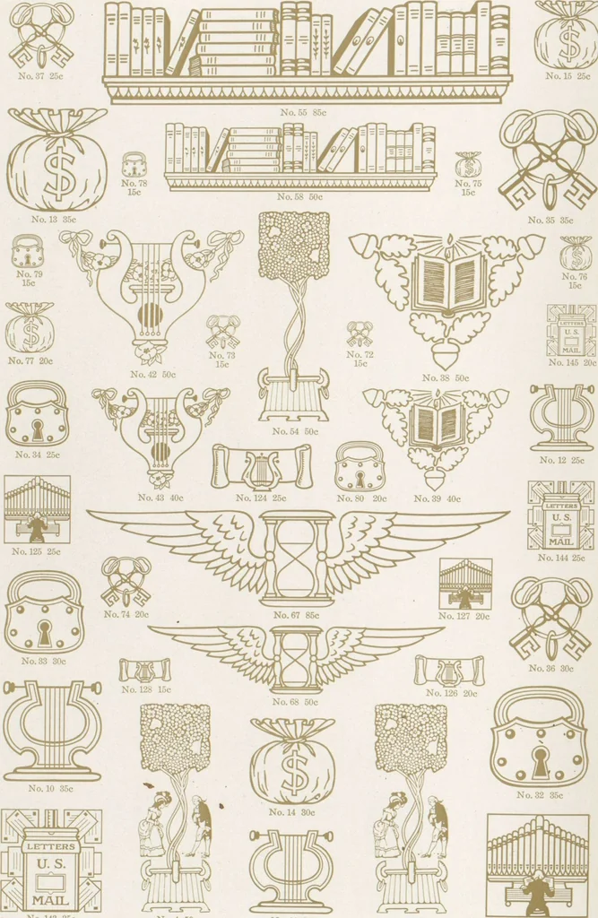 An illustration from Decorative materials : borders, ornaments and initials ; a complete catalogue of practical decorations for printers and publishers, 1913, leaf 41