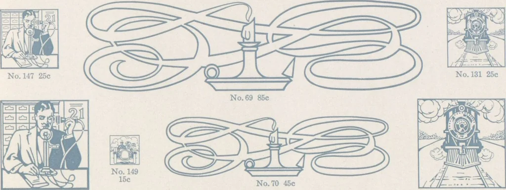 An illustration from Decorative materials : borders, ornaments and initials ; a complete catalogue of practical decorations for printers and publishers, 1913, leaf 42