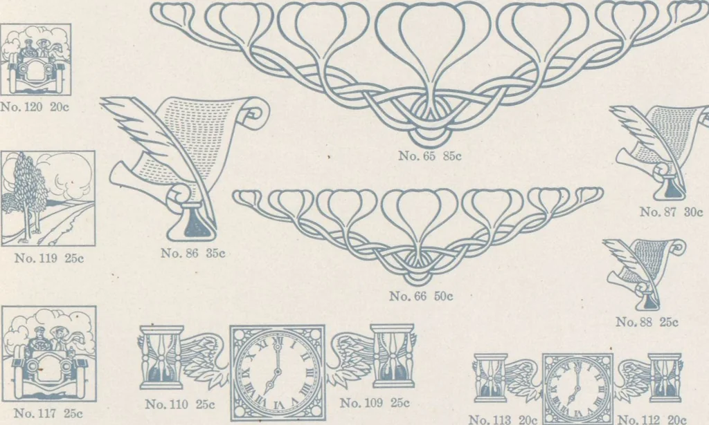 An illustration from Decorative materials : borders, ornaments and initials ; a complete catalogue of practical decorations for printers and publishers, 1913, leaf 42