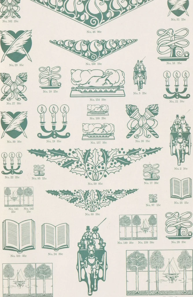 An illustration from Decorative materials : borders, ornaments and initials ; a complete catalogue of practical decorations for printers and publishers, 1913, leaf 44