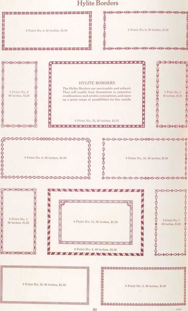 An illustration from Decorative materials : borders, ornaments and initials ; a complete catalogue of practical decorations for printers and publishers, 1913, leaf 65