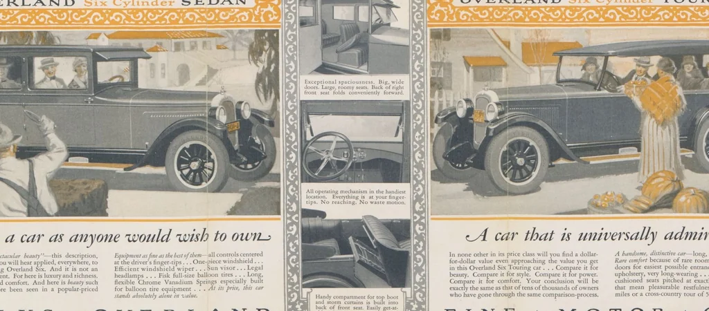 An illustration from Overland six cylinder automobiles / Willys Overland Fine Motor Cars, 1926, leaf 4