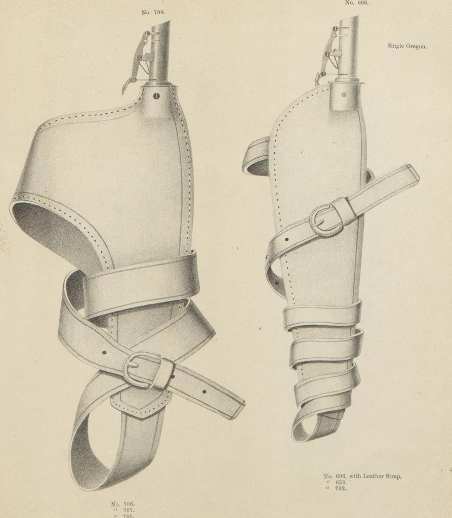 An illustration from Illustrated catalogue and price list of powder flasks, shot belts, shot pouches, dram bottles, measuring tapes, percussion caps, & c, manufactured by American Flask and Cap Company, Waterbury, Conn, 1864, leaf 39