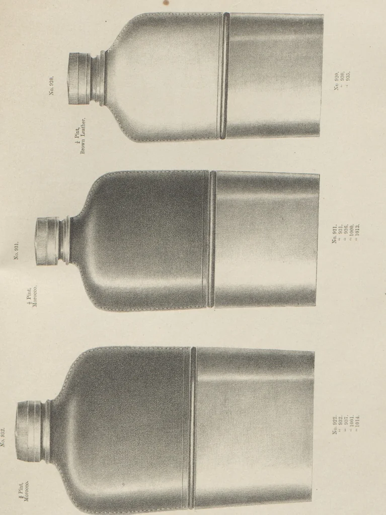 An illustration from Illustrated catalogue and price list of powder flasks, shot belts, shot pouches, dram bottles, measuring tapes, percussion caps, & c, manufactured by American Flask and Cap Company, Waterbury, Conn, 1864, leaf 44