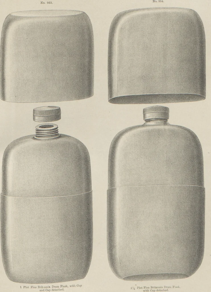 An illustration from Illustrated catalogue and price list of powder flasks, shot belts, shot pouches, dram bottles, measuring tapes, percussion caps, & c, manufactured by American Flask and Cap Company, Waterbury, Conn, 1864, leaf 47