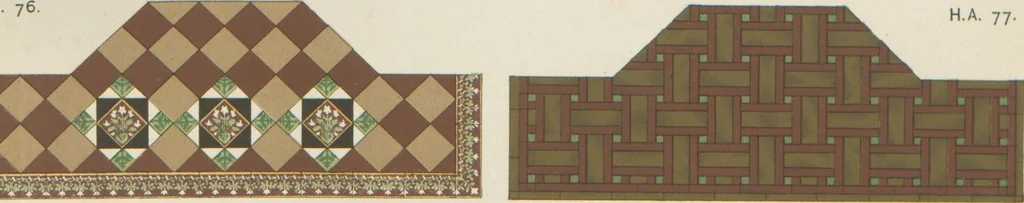 An illustration from Designs of majolica & enamelled tiles, suitable for flower boxes, fireplaces, chimney-pieces, pilasters, friezes &c. and mural decorations generally, 1885, leaf 29