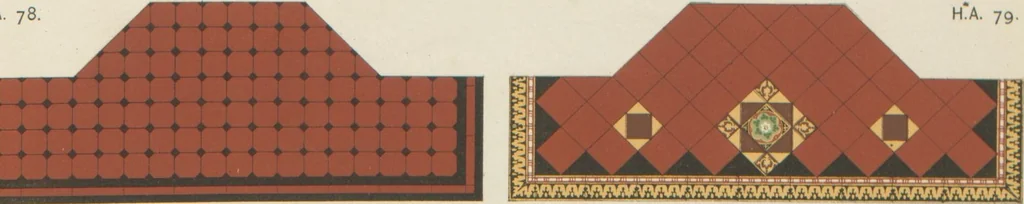 An illustration from Designs of majolica & enamelled tiles, suitable for flower boxes, fireplaces, chimney-pieces, pilasters, friezes &c. and mural decorations generally, 1885, leaf 29