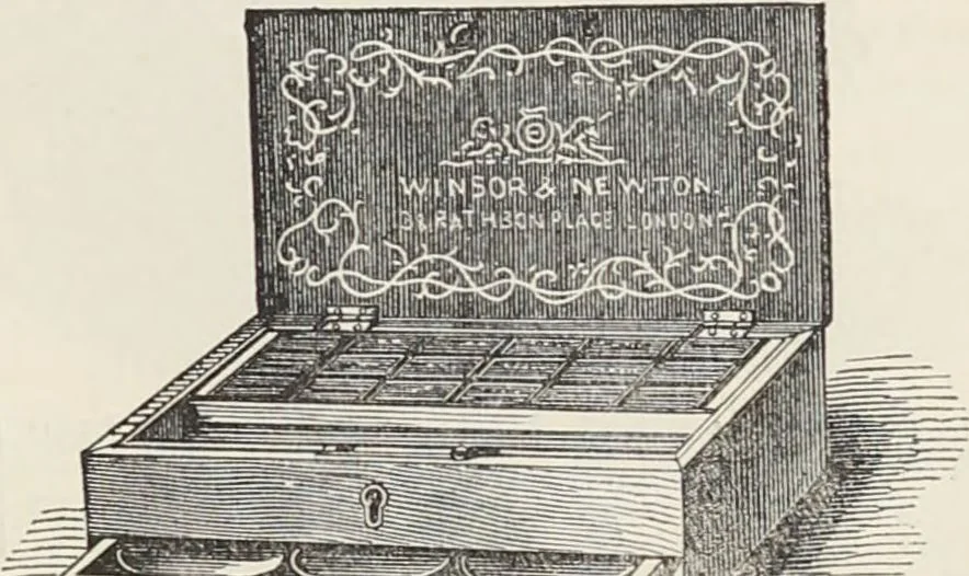 An illustration from Transparency painting on linen : for decorative purposes, panoramic and dioramic effects, ornamental blinds, &c. with instructions for the preparation of the linen, the combination and transfer of ornamental designs, combined surfaces, &c. / by W. Williams ; with illustrations by Charles Sibley, engraved by Dalziel, 1856, leaf 64