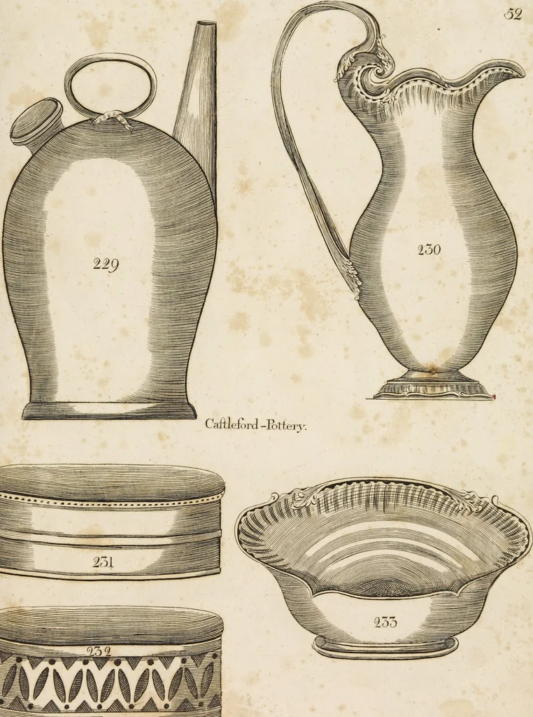 An illustration from Desseins des pièces de fayence fabriquées à Castleford Pottery près de Leeds par D. Dunderdale & Co. = Dibuxos de las piezas de loza que se fabrican a Castleford Pottery cerca Leeds, por D. Dunderdale & Co., 1796, leaf 105