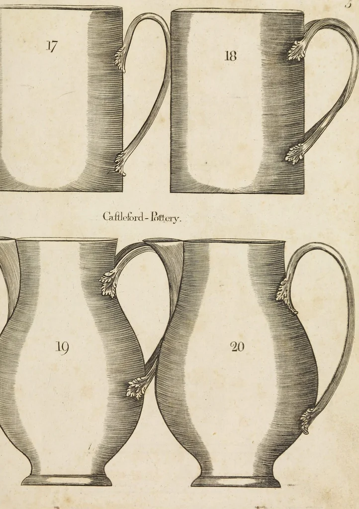 An illustration from Desseins des pièces de fayence fabriquées à Castleford Pottery près de Leeds par D. Dunderdale & Co. = Dibuxos de las piezas de loza que se fabrican a Castleford Pottery cerca Leeds, por D. Dunderdale & Co., 1796, leaf 11