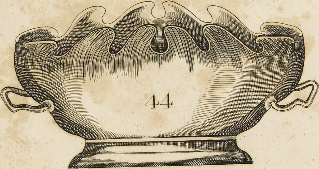 An illustration from Desseins des pièces de fayence fabriquées à Castleford Pottery près de Leeds par D. Dunderdale & Co. = Dibuxos de las piezas de loza que se fabrican a Castleford Pottery cerca Leeds, por D. Dunderdale & Co., 1796, leaf 33