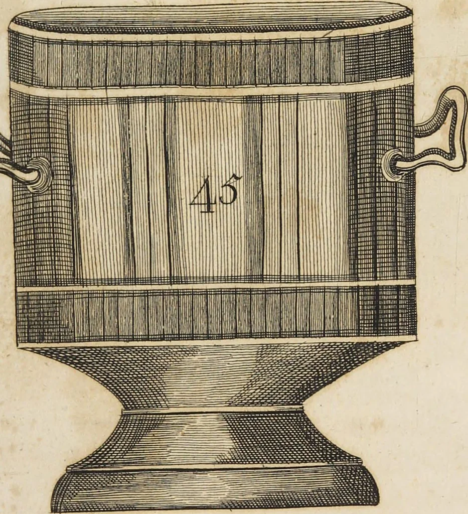An illustration from Desseins des pièces de fayence fabriquées à Castleford Pottery près de Leeds par D. Dunderdale & Co. = Dibuxos de las piezas de loza que se fabrican a Castleford Pottery cerca Leeds, por D. Dunderdale & Co., 1796, leaf 33