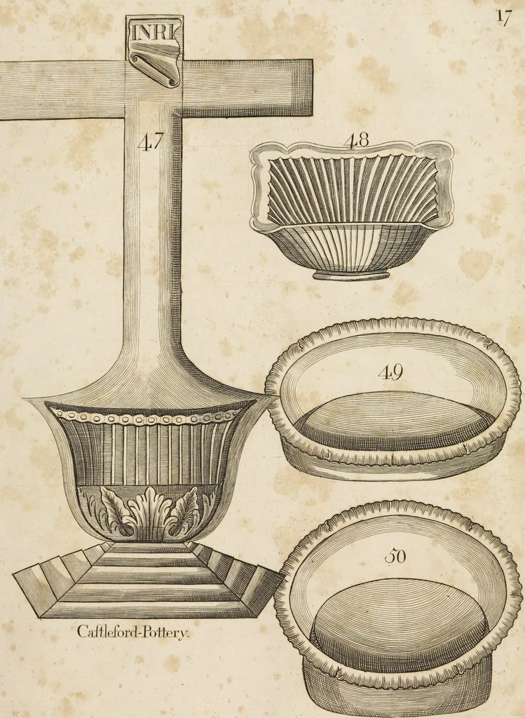 An illustration from Desseins des pièces de fayence fabriquées à Castleford Pottery près de Leeds par D. Dunderdale & Co. = Dibuxos de las piezas de loza que se fabrican a Castleford Pottery cerca Leeds, por D. Dunderdale & Co., 1796, leaf 35