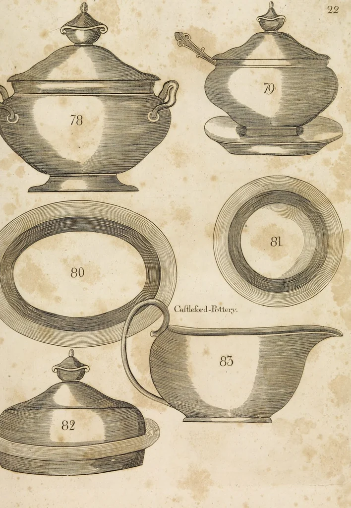 An illustration from Desseins des pièces de fayence fabriquées à Castleford Pottery près de Leeds par D. Dunderdale & Co. = Dibuxos de las piezas de loza que se fabrican a Castleford Pottery cerca Leeds, por D. Dunderdale & Co., 1796, leaf 45