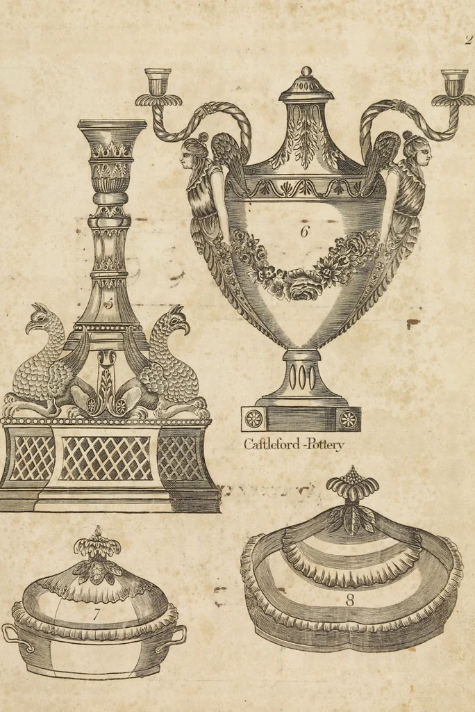 An illustration from Desseins des pièces de fayence fabriquées à Castleford Pottery près de Leeds par D. Dunderdale & Co. = Dibuxos de las piezas de loza que se fabrican a Castleford Pottery cerca Leeds, por D. Dunderdale & Co., 1796, leaf 5