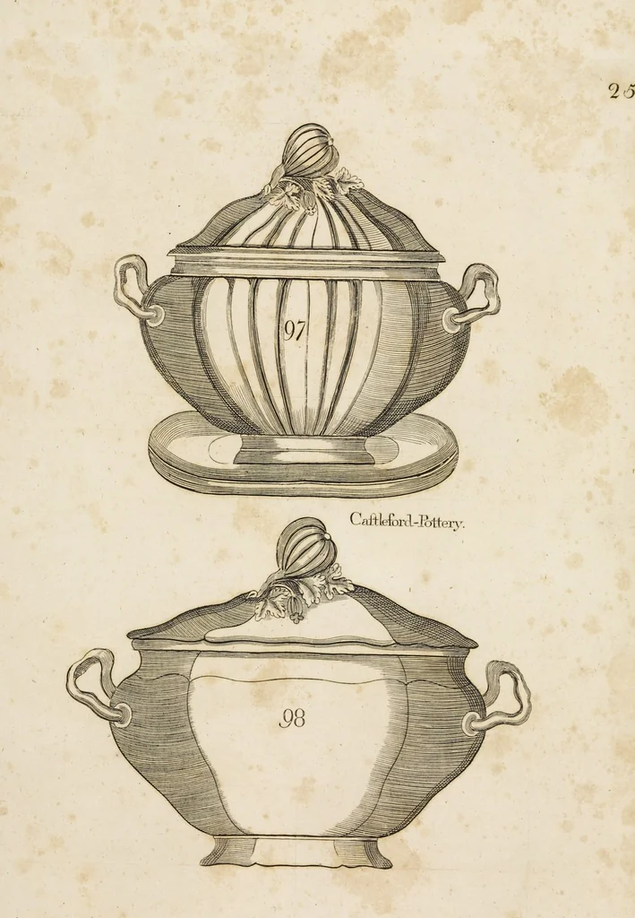 An illustration from Desseins des pièces de fayence fabriquées à Castleford Pottery près de Leeds par D. Dunderdale & Co. = Dibuxos de las piezas de loza que se fabrican a Castleford Pottery cerca Leeds, por D. Dunderdale & Co., 1796, leaf 51
