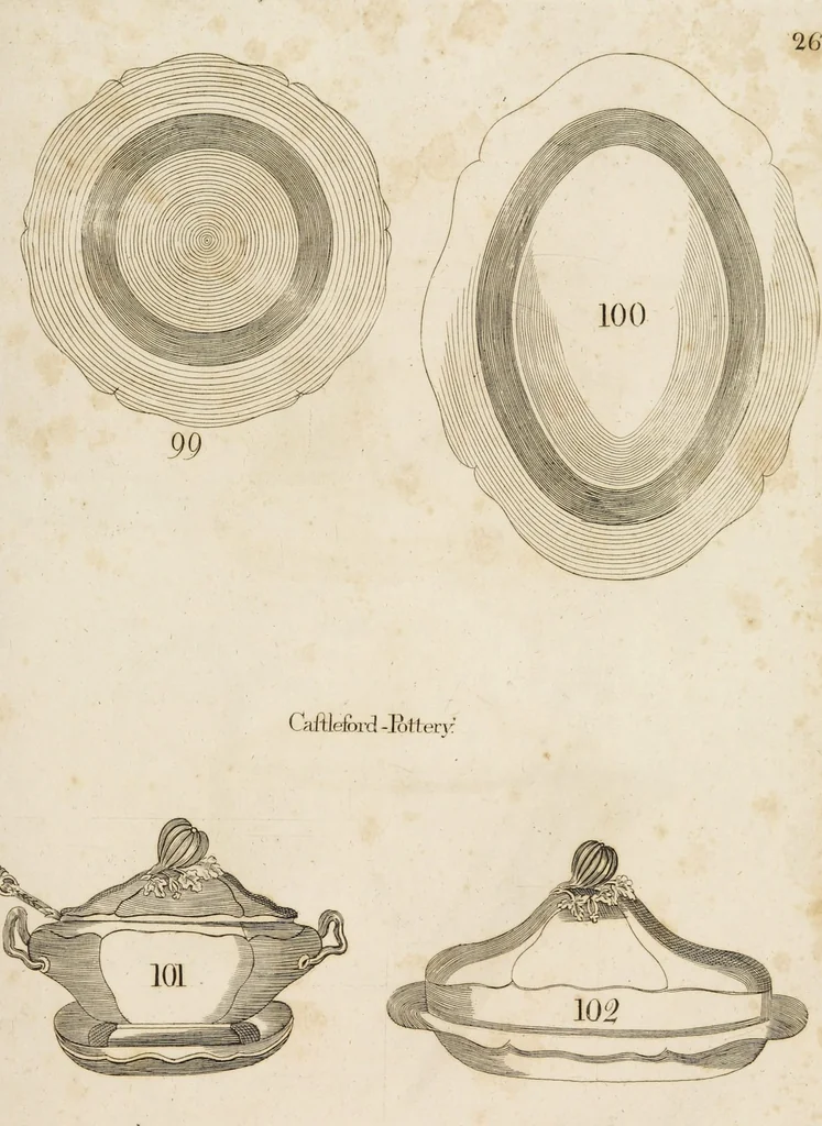 An illustration from Desseins des pièces de fayence fabriquées à Castleford Pottery près de Leeds par D. Dunderdale & Co. = Dibuxos de las piezas de loza que se fabrican a Castleford Pottery cerca Leeds, por D. Dunderdale & Co., 1796, leaf 53