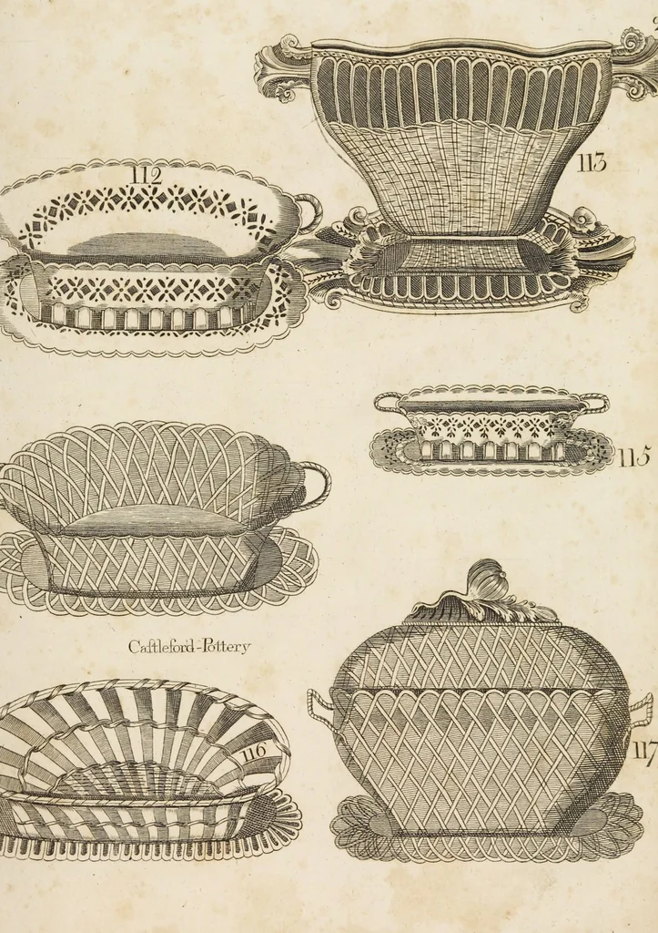 An illustration from Desseins des pièces de fayence fabriquées à Castleford Pottery près de Leeds par D. Dunderdale & Co. = Dibuxos de las piezas de loza que se fabrican a Castleford Pottery cerca Leeds, por D. Dunderdale & Co., 1796, leaf 59