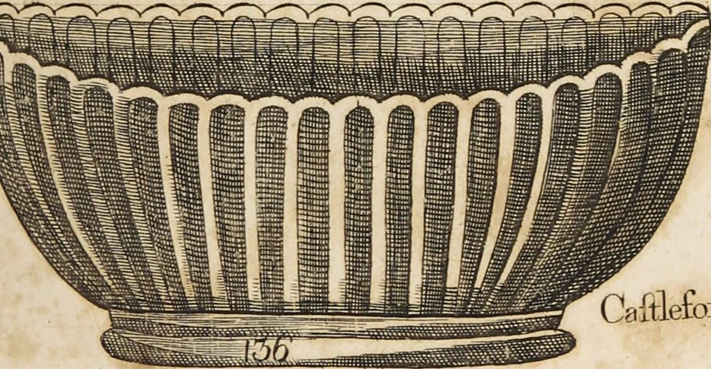 An illustration from Desseins des pièces de fayence fabriquées à Castleford Pottery près de Leeds par D. Dunderdale & Co. = Dibuxos de las piezas de loza que se fabrican a Castleford Pottery cerca Leeds, por D. Dunderdale & Co., 1796, leaf 65