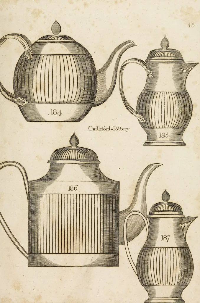 An illustration from Desseins des pièces de fayence fabriquées à Castleford Pottery près de Leeds par D. Dunderdale & Co. = Dibuxos de las piezas de loza que se fabrican a Castleford Pottery cerca Leeds, por D. Dunderdale & Co., 1796, leaf 87