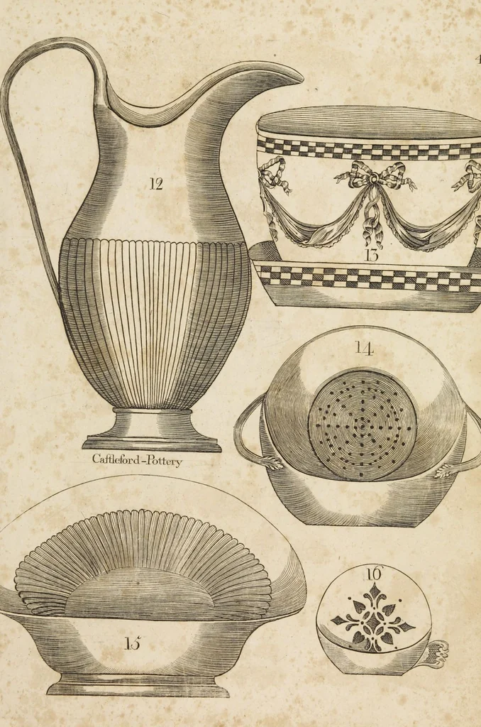 An illustration from Desseins des pièces de fayence fabriquées à Castleford Pottery près de Leeds par D. Dunderdale & Co. = Dibuxos de las piezas de loza que se fabrican a Castleford Pottery cerca Leeds, por D. Dunderdale & Co., 1796, leaf 9