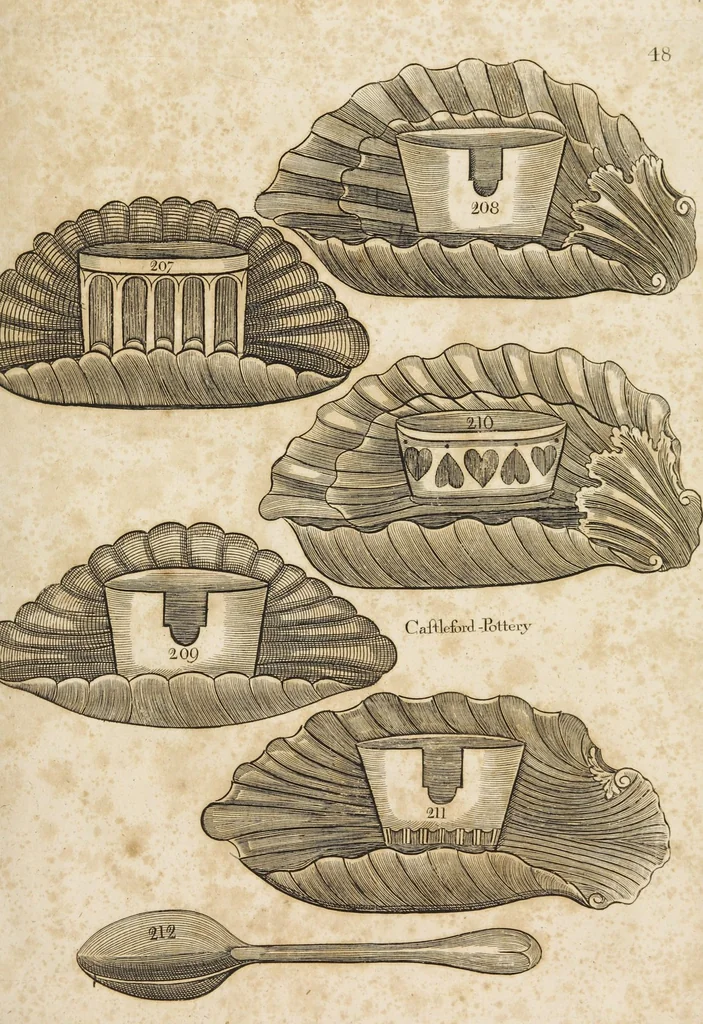 An illustration from Desseins des pièces de fayence fabriquées à Castleford Pottery près de Leeds par D. Dunderdale & Co. = Dibuxos de las piezas de loza que se fabrican a Castleford Pottery cerca Leeds, por D. Dunderdale & Co., 1796, leaf 97