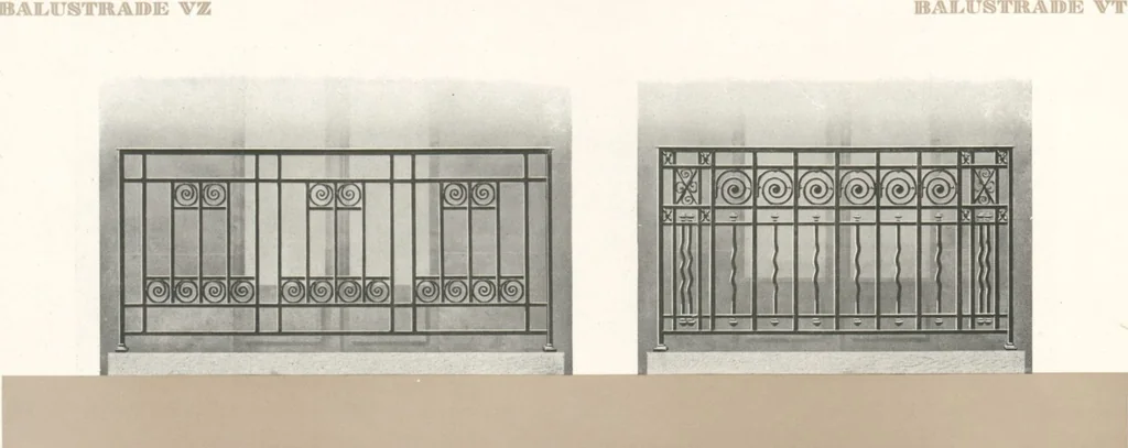 An illustration from Les balustrades de style moderne, 1920, leaf 10