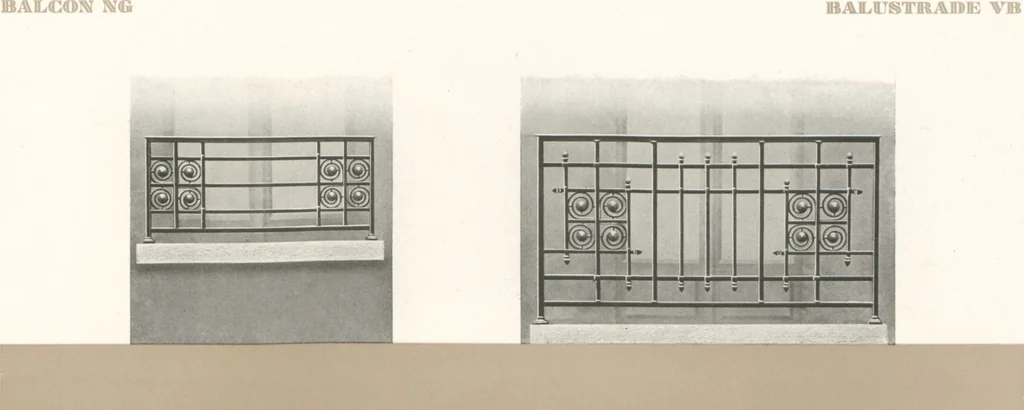An illustration from Les balustrades de style moderne, 1920, leaf 11