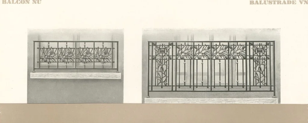An illustration from Les balustrades de style moderne, 1920, leaf 13