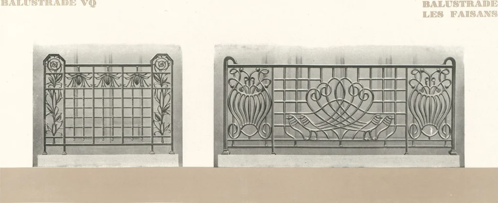An illustration from Les balustrades de style moderne, 1920, leaf 15