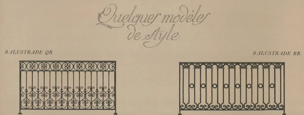 An illustration from Les balustrades de style moderne, 1920, leaf 16