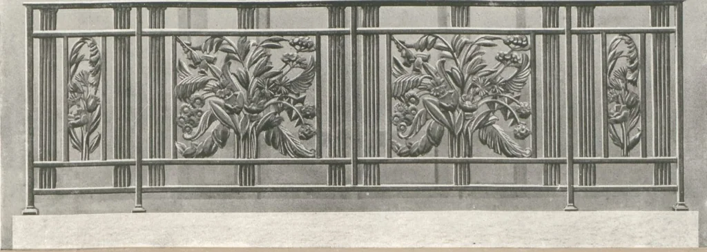 An illustration from Les balustrades de style moderne, 1920, leaf 7