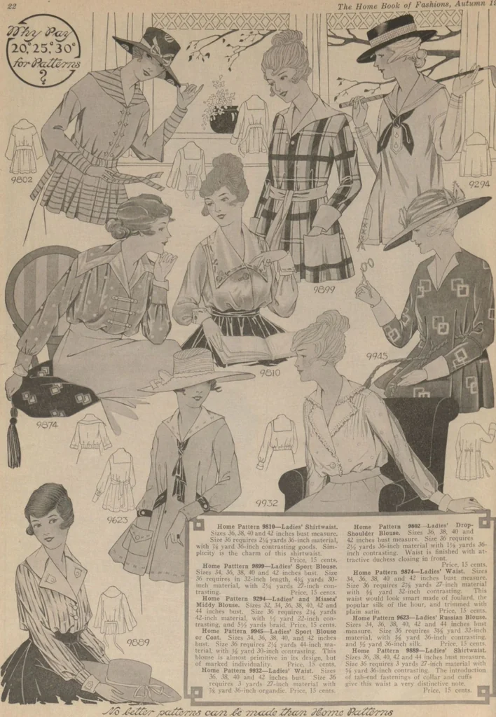 An illustration from Home book of fashions, 1917, leaf 24